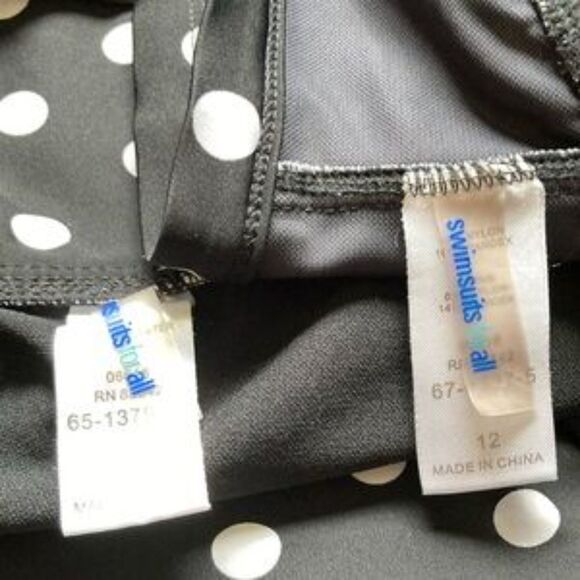 SWIMSUITS FOR ALL Black with White Polka Dot Bikini Womens 12 - Picture 12 of 13